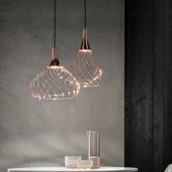 Lampada a sospensione Mongolfier P1 Oro Rosa