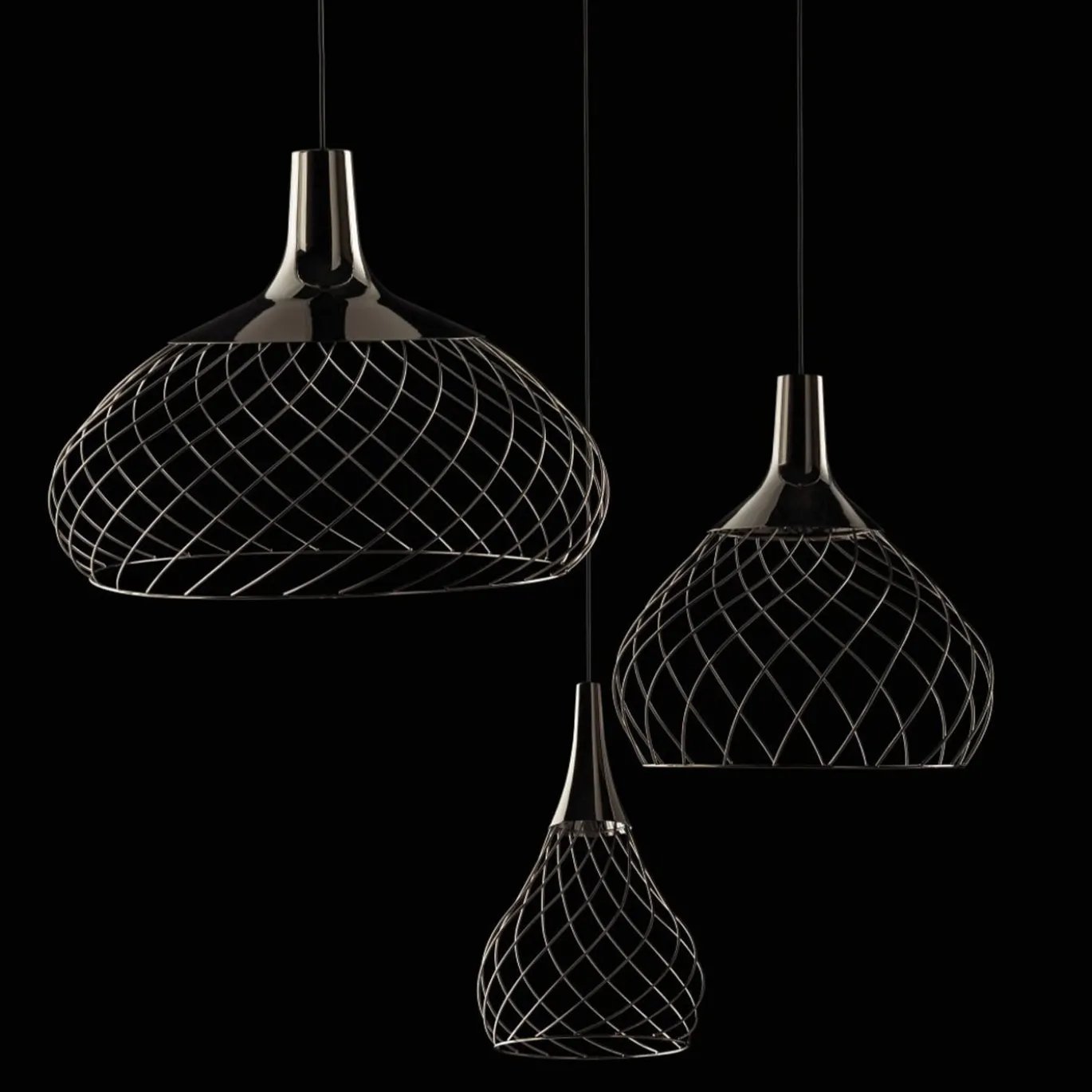 Lampada a sospensione Mongolfier P1 Nero