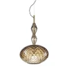 Lampada a sospensione Mood Joy S1 in vetro effetto diamante marrone