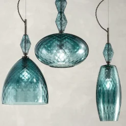 Lampada a sospensione Mood Rebel S1 blu teal