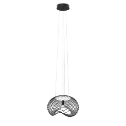 Lampada a sospensione Net in acciaio nero di Paolo Ulian