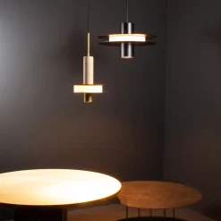 Lampada a sospensione Oriente in ottone e legno