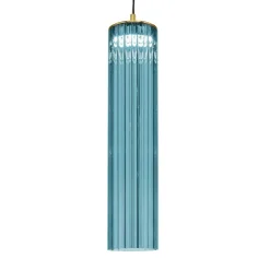 Lampada a sospensione piccola Itala S1 azzurra