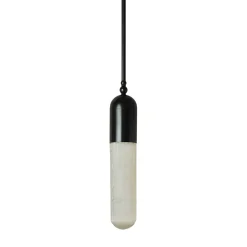 Lampada a sospensione Selene Maxi in bronzo e selenite