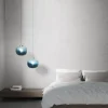 Lampada a sospensione singola Jasmine in vetro sfumato blu