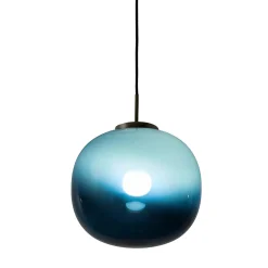 Lampada a sospensione singola Jasmine in vetro sfumato blu