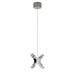 Lampada a sospensione singola Galaxy in nichel bianco