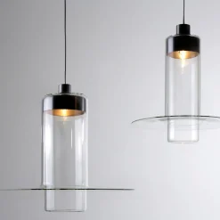 Lampada a Sospensione Sleeve S2 in Vetro Nero di John Pawson