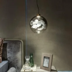 Lampada a Sospensione Soap Sphere in Vetro Grigio