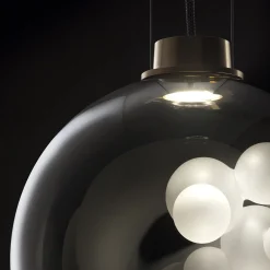 Lampada a Sospensione Soap Sphere in Vetro Grigio