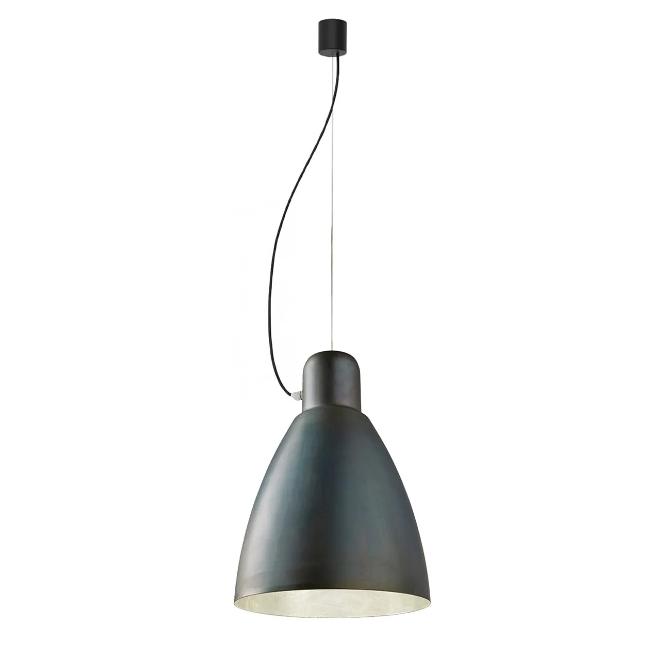 Lampada a Sospensione Soda blu con Foglia Argento