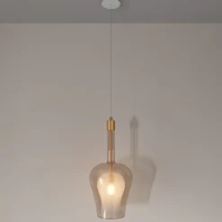 Lampada a sospensione Soffio in doppio vetro effetto oro #2