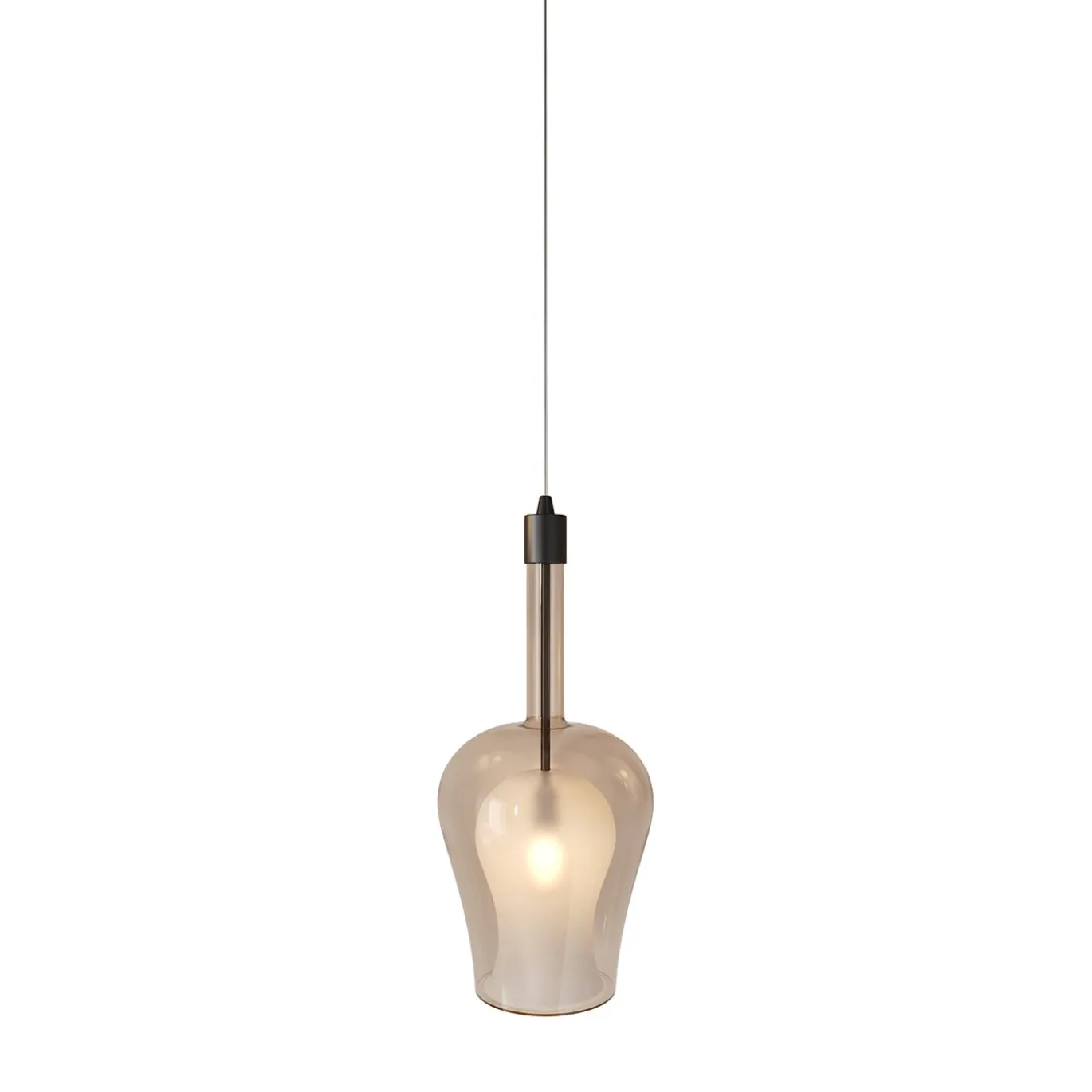 Lampada a sospensione Soffio in doppio vetro effetto bronzo #1