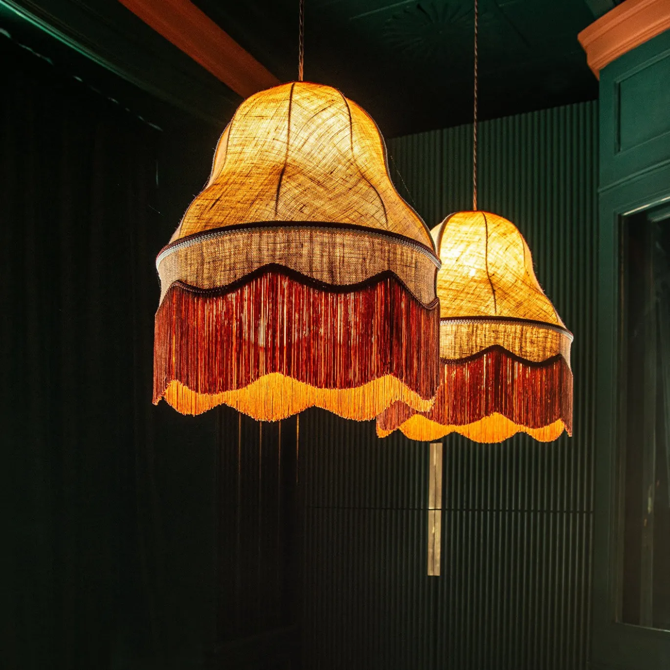 Lampada a Sospensione The Great Gatsby in Iuta Arancione