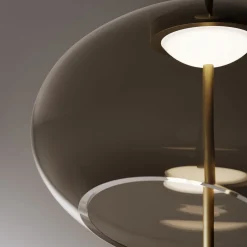 Lampada a sospensione Trou in vetro tortora