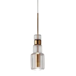 Lampada a Sospensione UNO+ con Vetro Trasparente in Bronzo #3