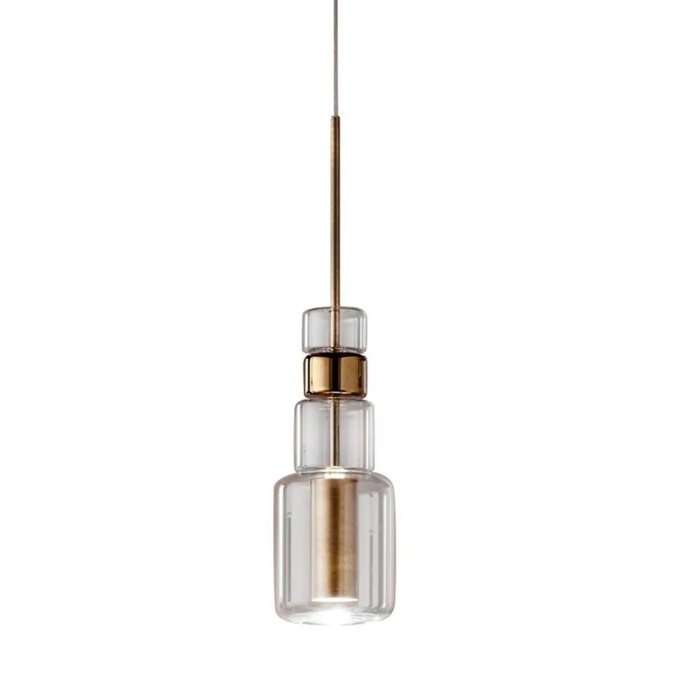 Lampada a Sospensione UNO+ con Vetro Trasparente in Bronzo #3