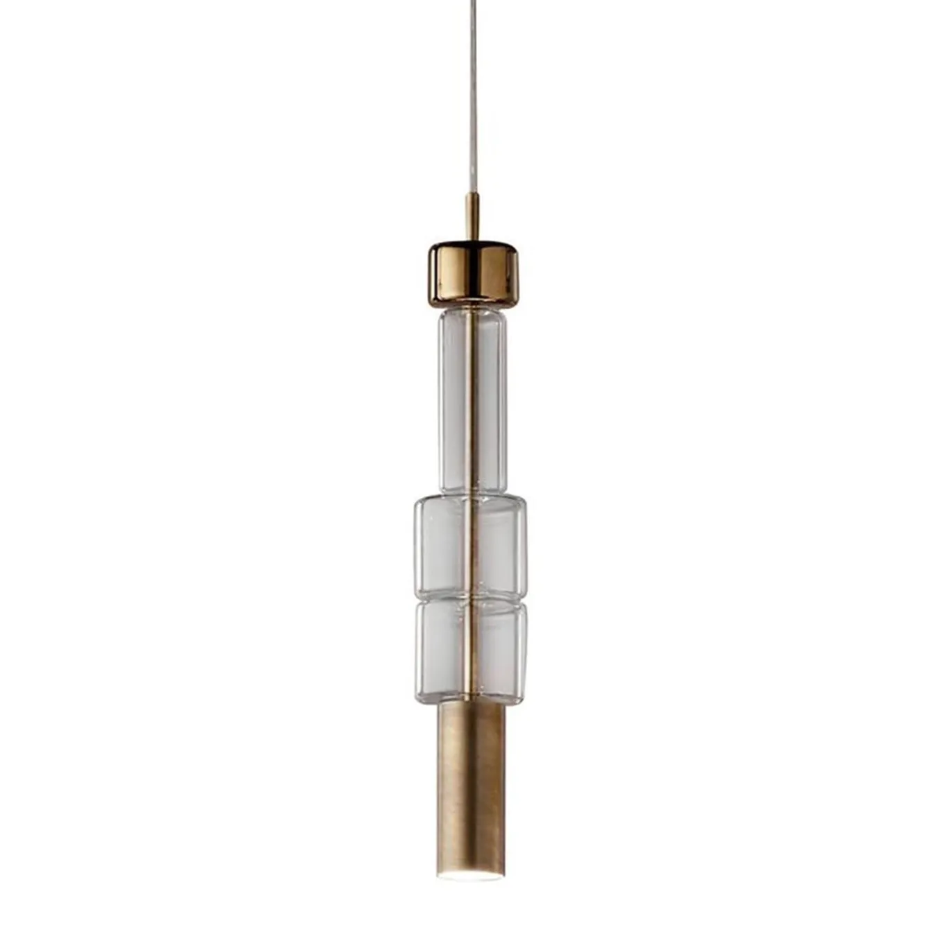 Lampada a Sospensione UNO+ con Vetro Trasparente in Bronzo #2