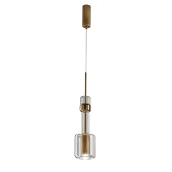 Lampada a sospensione UNO+ in vetro borosilicato effetto bronzo #1