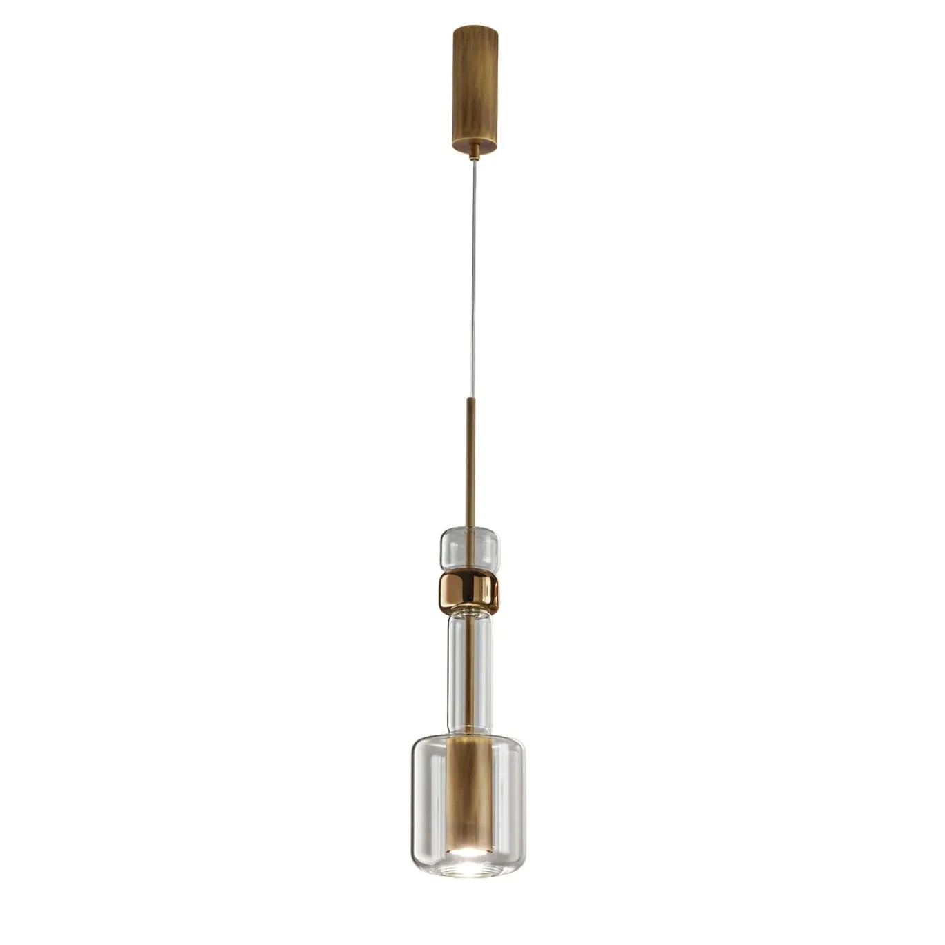 Lampada a sospensione UNO+ in vetro borosilicato effetto bronzo #1