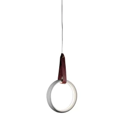 Lampada a Sospensione Yuri Grande in Porcellana Bianca con Luce LED