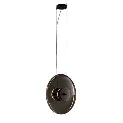 Lampada a sospensione Zen in vetro grigio fumo