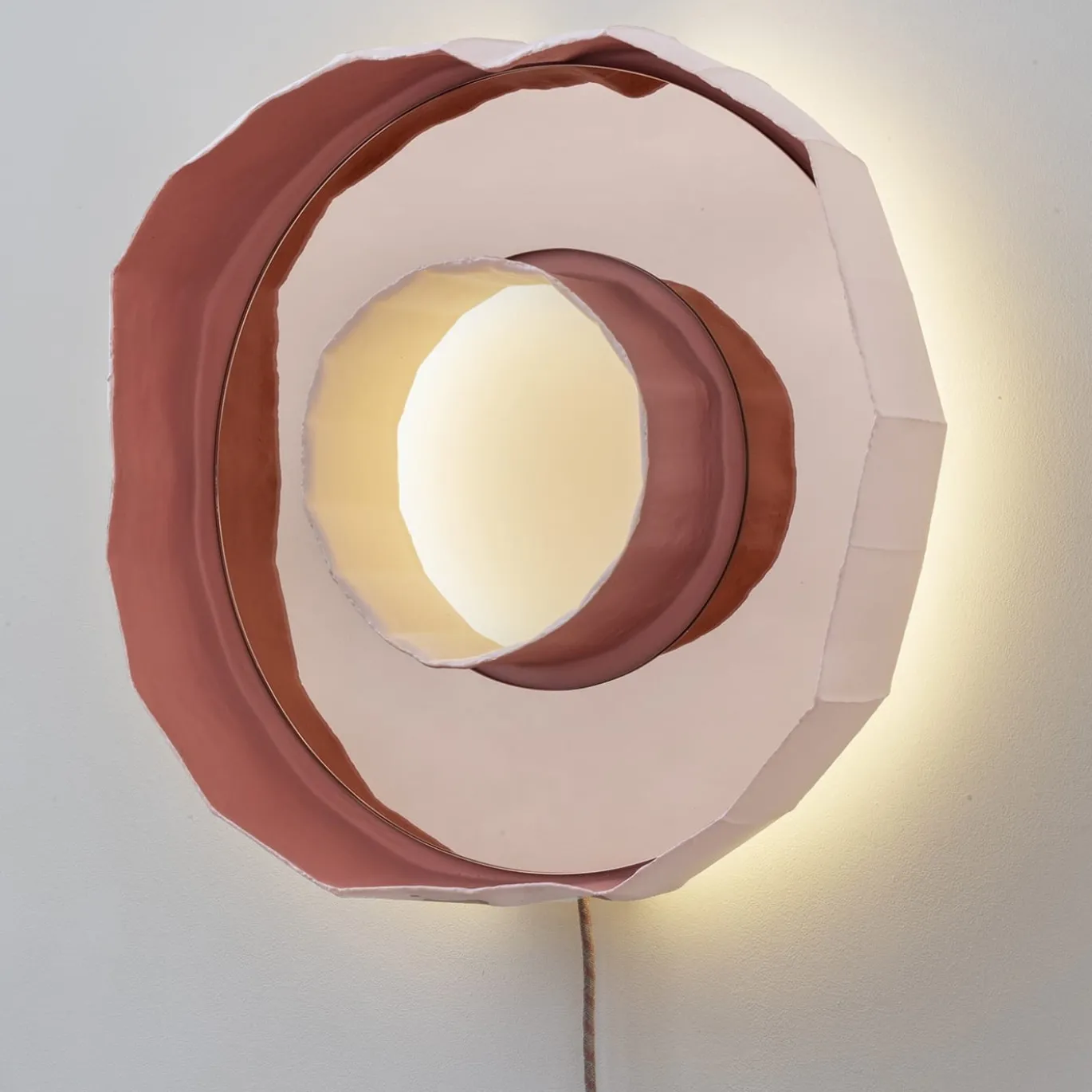 Lampada a specchio Pink Ring Aura di G. Botticelli & P. Paronetto