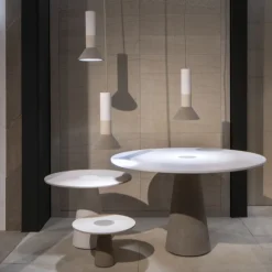 Lampada cilindrica Sospese D in pietra di Gumdesign