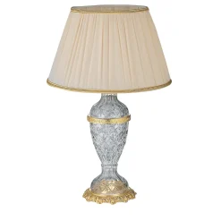 Lampada da comò bianca e oro