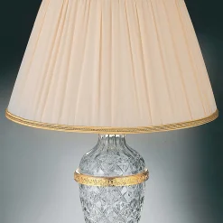 Lampada da comò bianca e oro
