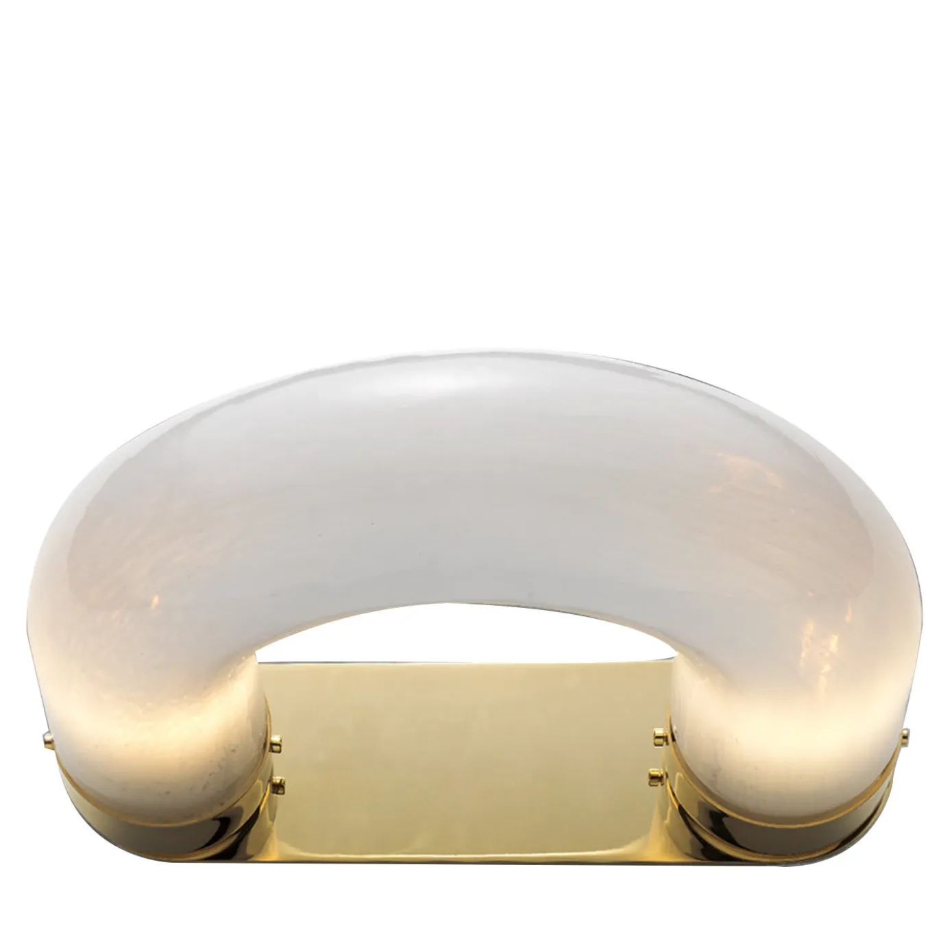 Lampada da parete a catena in vetro bianco e oro