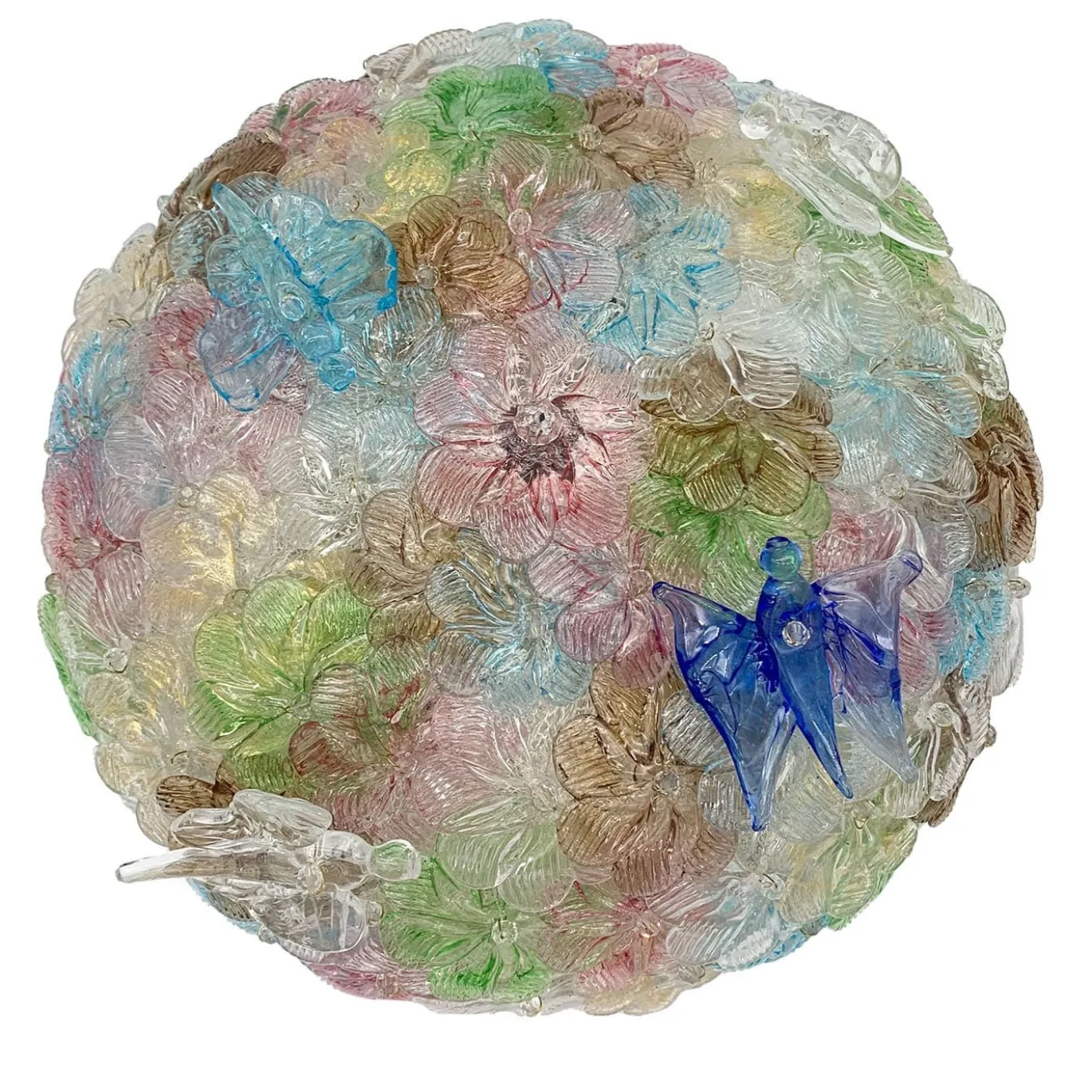 Lampada da parete a farfalla floreale in vetro di Murano