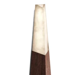 Lampada da parete a forma di obelisco in travertino rosso e alabastro
