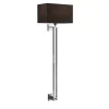 Lampada da parete alta cromata Cobalto con paralume nero