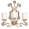277 Lampada da parete a 6 luci con motivo floreale beige e oro