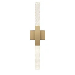 Lampada da parete a 2 luci in ottone e cristallo Mikado