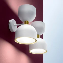 Lampada da parete bianca a 2 luci Clessidra di Matteo Zorzenoni