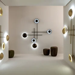 Lampada da parete Cenere Gaia in ferro nero
