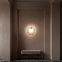 Lampada da parete Crystal Shield in vetro trasparente