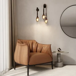 Lampada da parete doppia Peacock in ottone