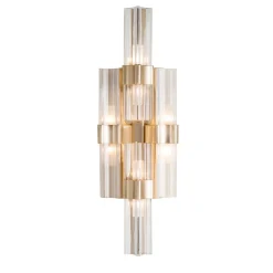 Lampada da parete Eterea in cristallo dorato di Emanuela Benedetti