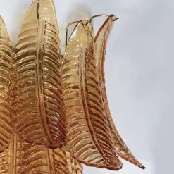 Lampada da Parete Felci in Vetro Ambra