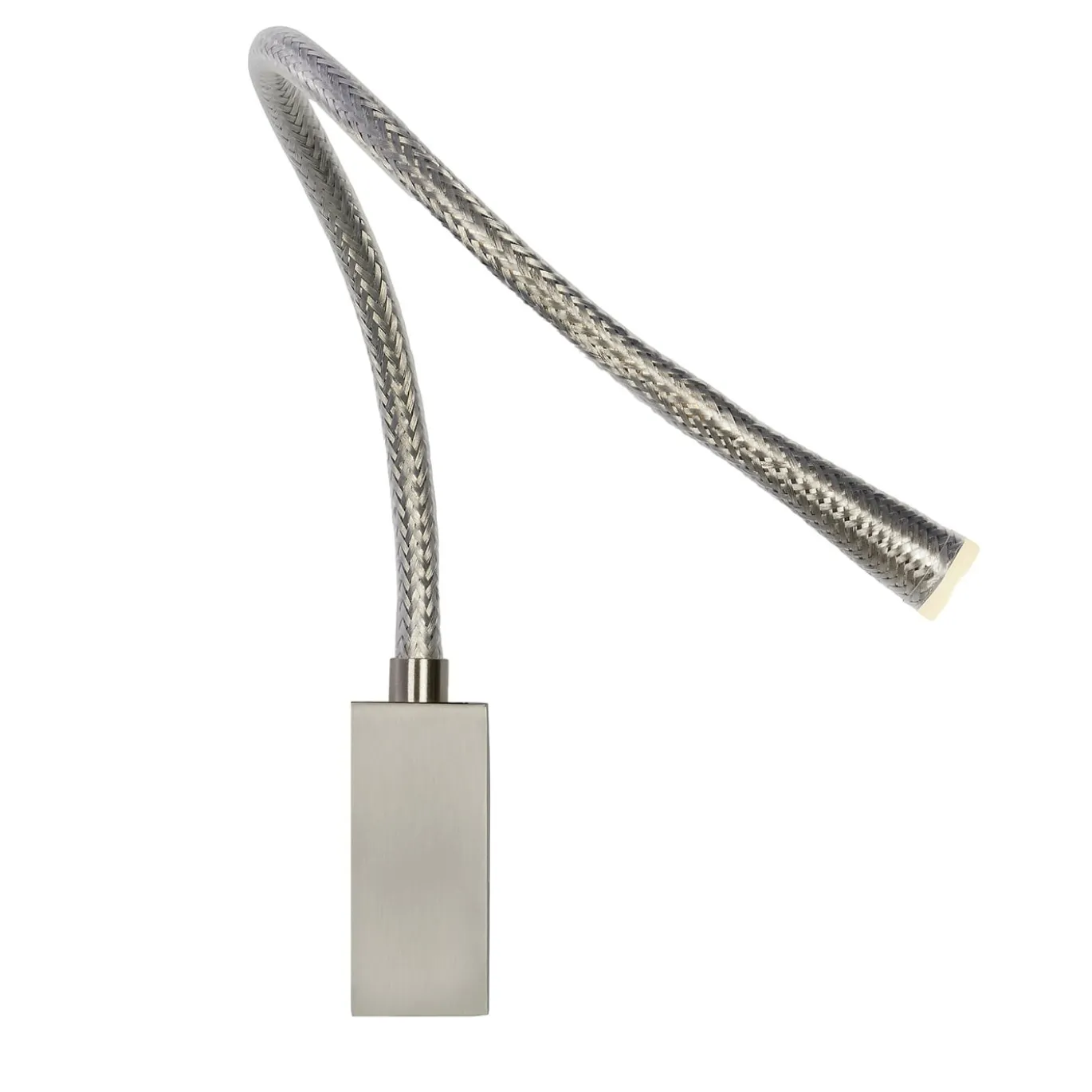 Lampada da parete Flexiled in nichel satinato