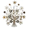 585 Lampada da parete floreale argentata a 4 luci