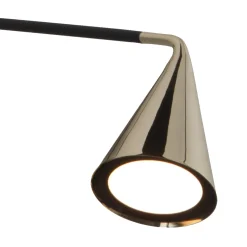 Lampada da parete Gordon nera e ottone di Corrado Dotti