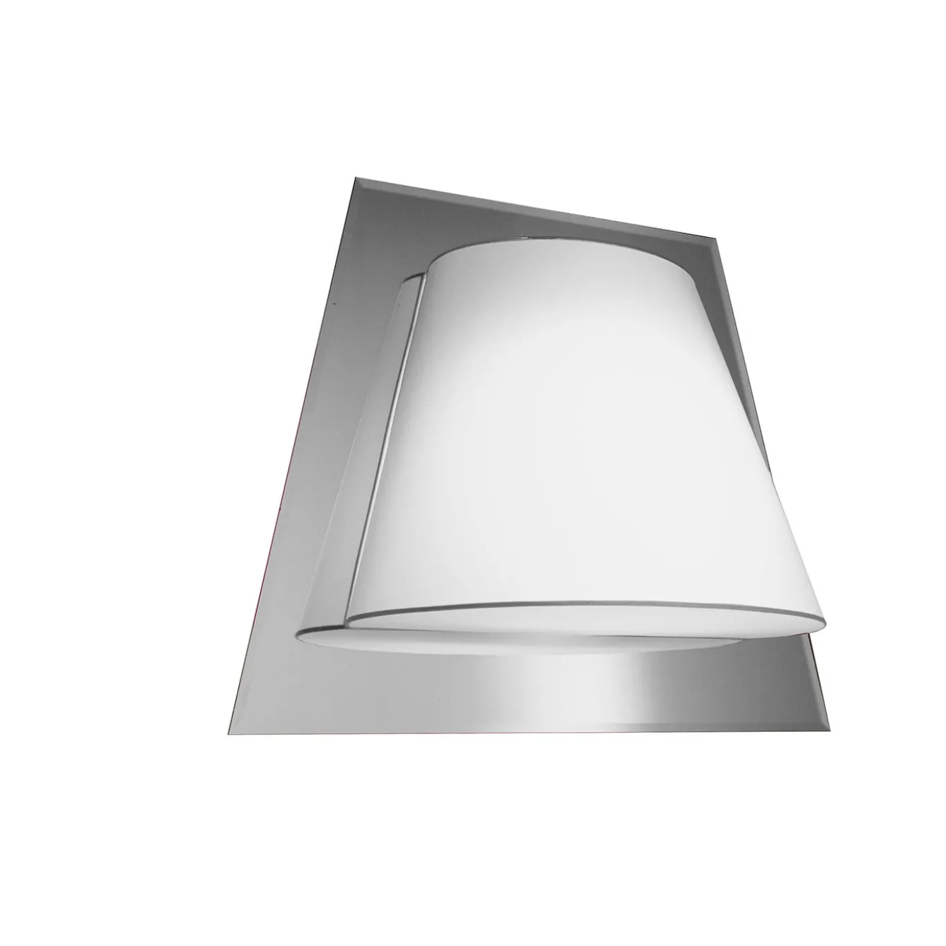 Lampada da parete Illusoria Trapezio bianca con cornice a specchio