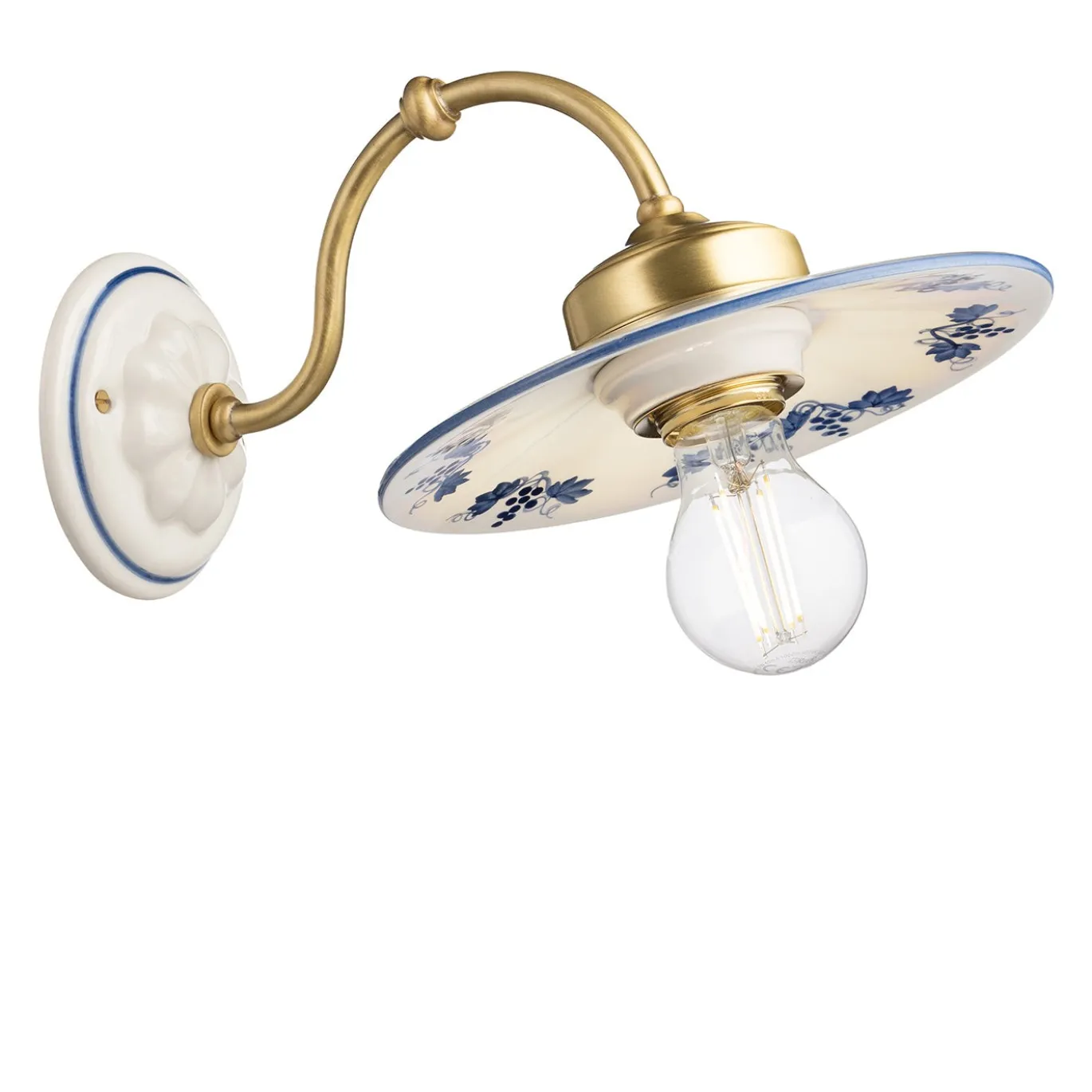Lampada da parete in ceramica Asti C140 Blue Grapes