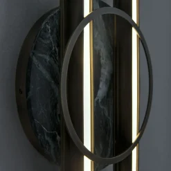 Lampada da parete in ottone e marmo Loop