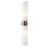 Lampada da parete in ottone e vetro bianco