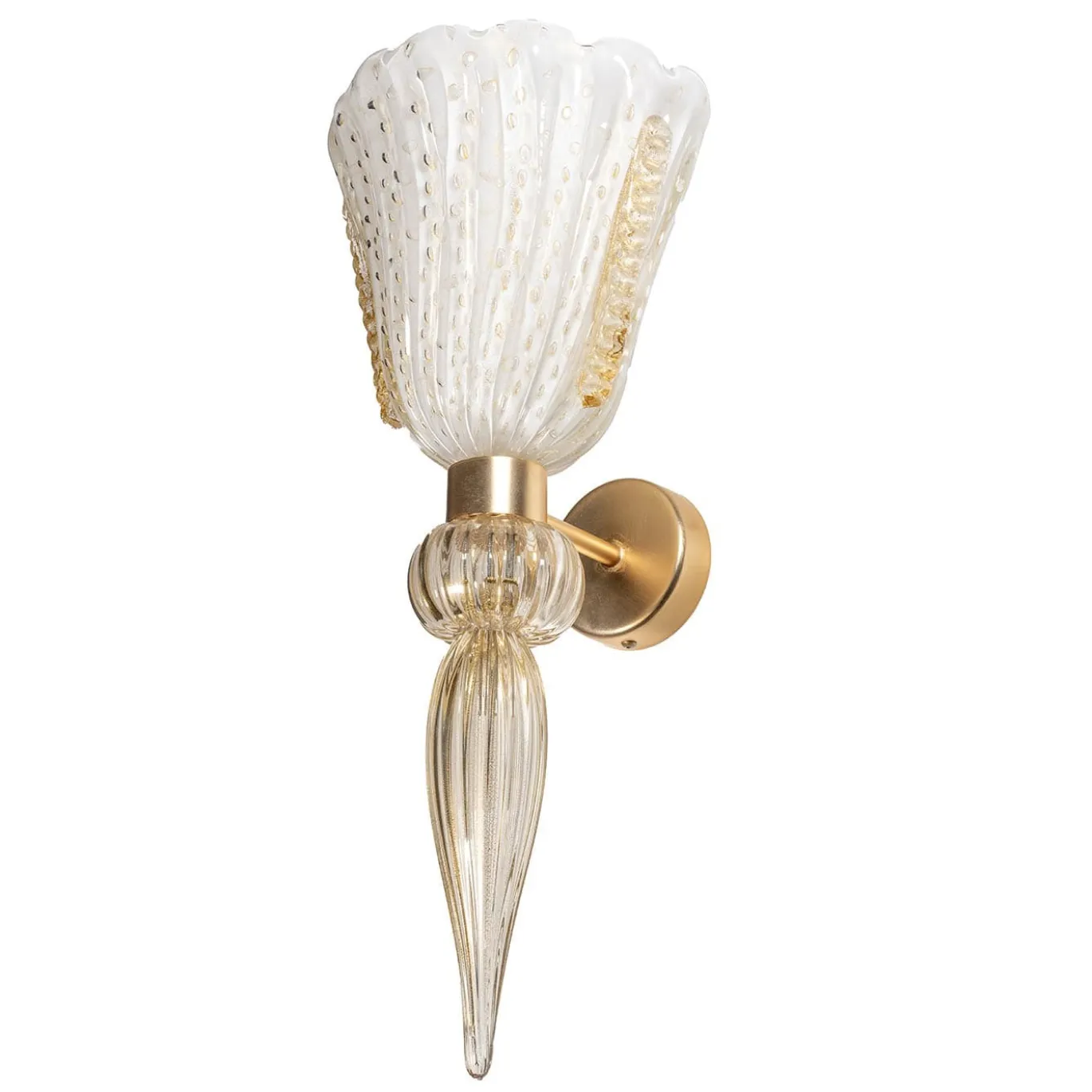 Lampada da parete in vetro bianco Luzi